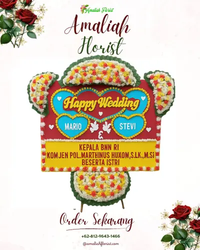 Karangan Papan Bunga Pernikahan di Cipurut